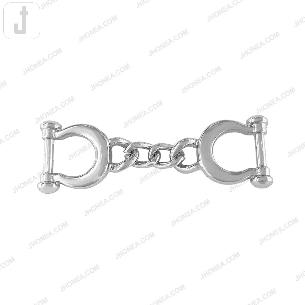 Shiny Silver Handcuffs Design Decorative Shoe Buckle