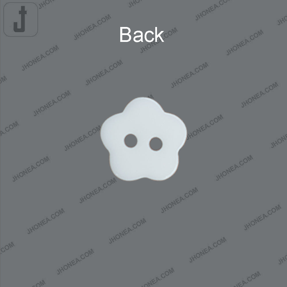 Flower Shape White Polyester 2-Hole Decorative Shirt Buttons
