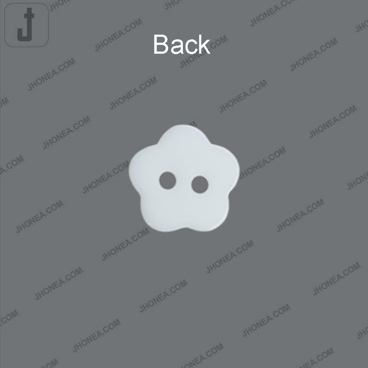 Flower Shape White Polyester 2-Hole Decorative Shirt Buttons