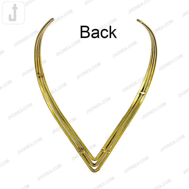 Elegant Geometric V-Shaped Brass Necklace Open Collar Choker for Women