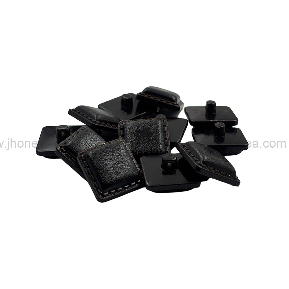 Square Shaped Brown ABS Plastic Back Loop Button for Garments. 22mm(34L)