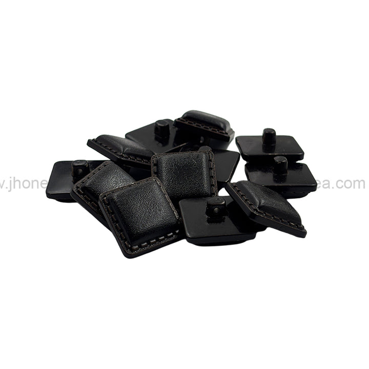 Square Shaped Brown ABS Plastic Back Loop Button for Garments. 22mm(34L)