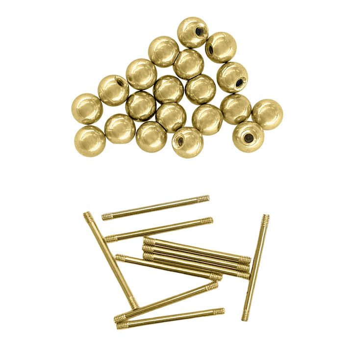 Golden 30mm Ball Barbell Pipe Style Meta Hardware Accessory