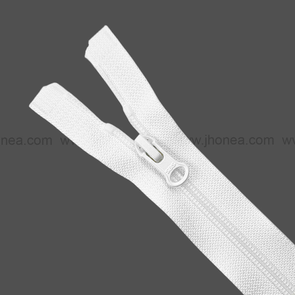 #3 SBS White Nylon Coil Open-End Coil Zipper