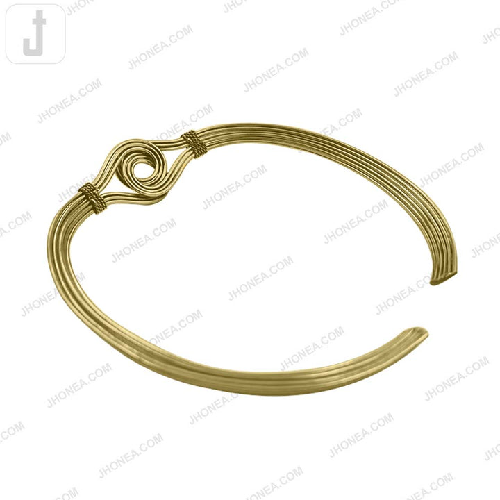 Elegant Open Collar Statement Spiral Torque Necklace