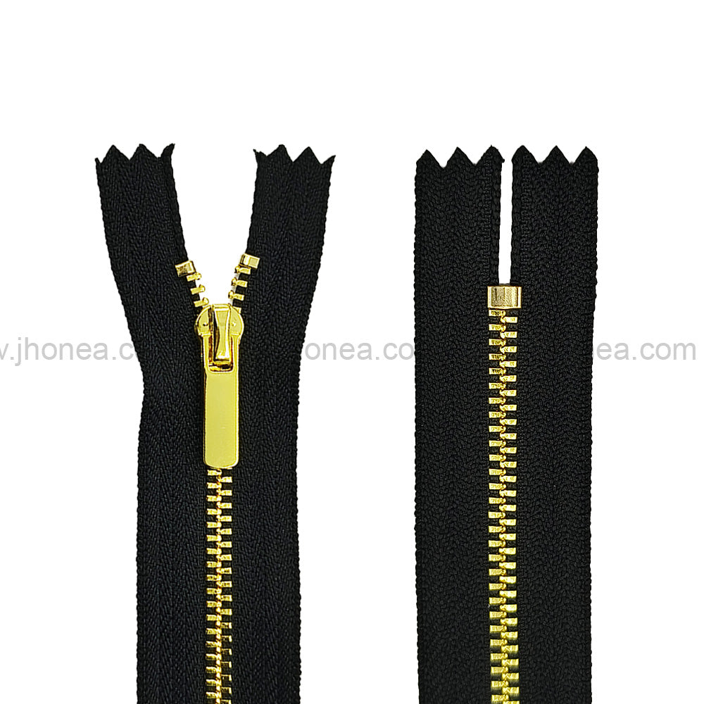 #3 Stylish Closed-End Zipper with Gold Finish Runner