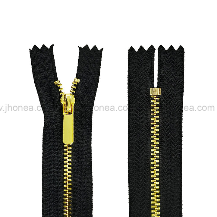 #3 Stylish Closed-End Zipper with Gold Finish Runner