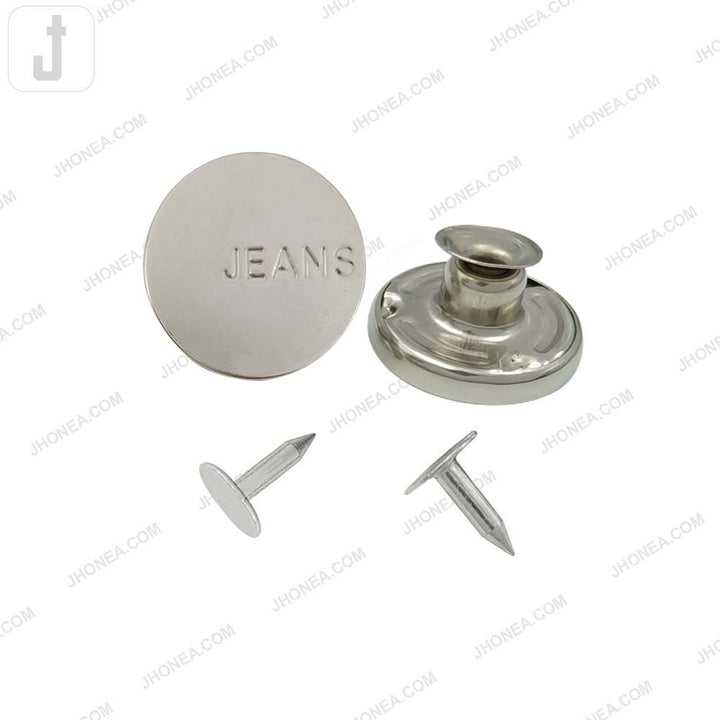 Engraved Shiny Finish Metal Jeans Buttons for Denim Pants