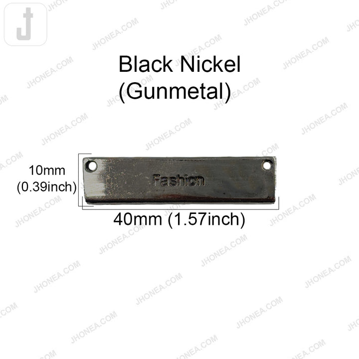 Durable Black Nickel (Gunmetal) Finish Fashion Metal Tag for Bags