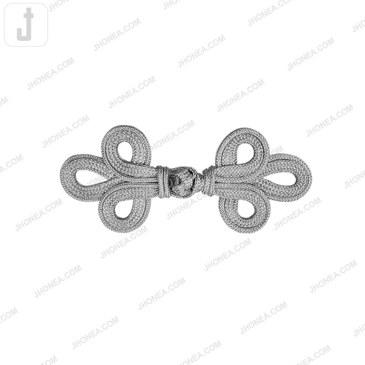 Decorative Designer Metallic Braided Frog Closure Coat Toggle Fastener
