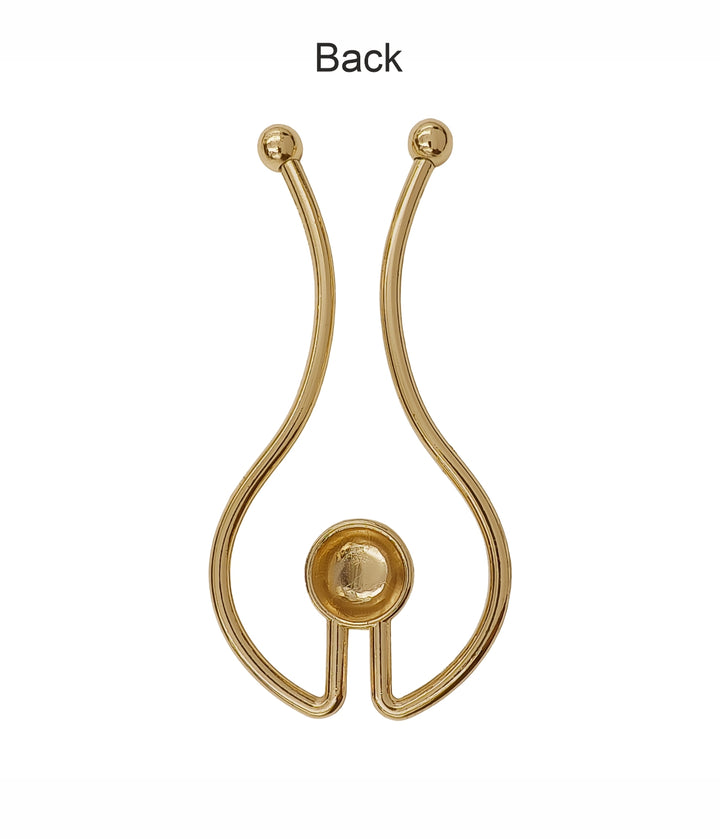 Elegant Curved Gold Buckle with Smooth Symmetrical Design for Belts/Dresses