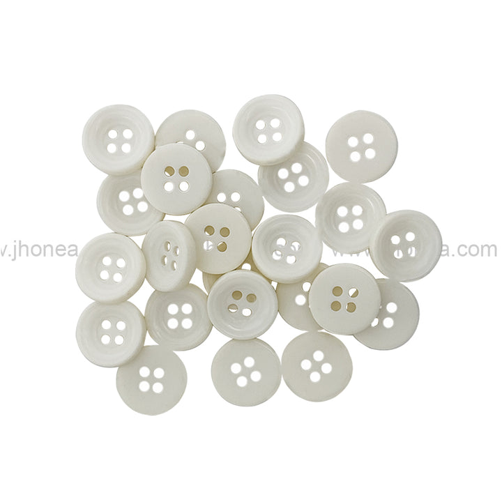 Round Shape 4-Hole Off White Shirt Button