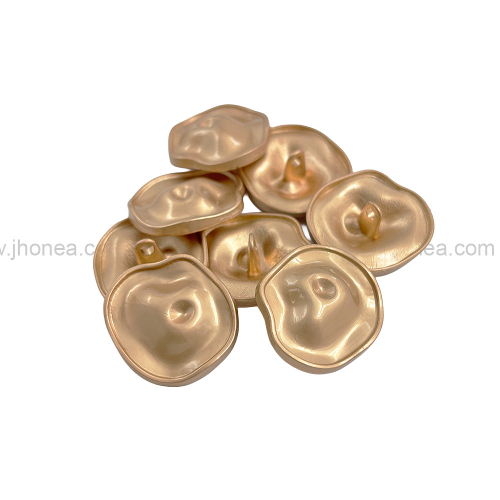 Uneven Round Shape Matte Finish Shank Metal Buttons