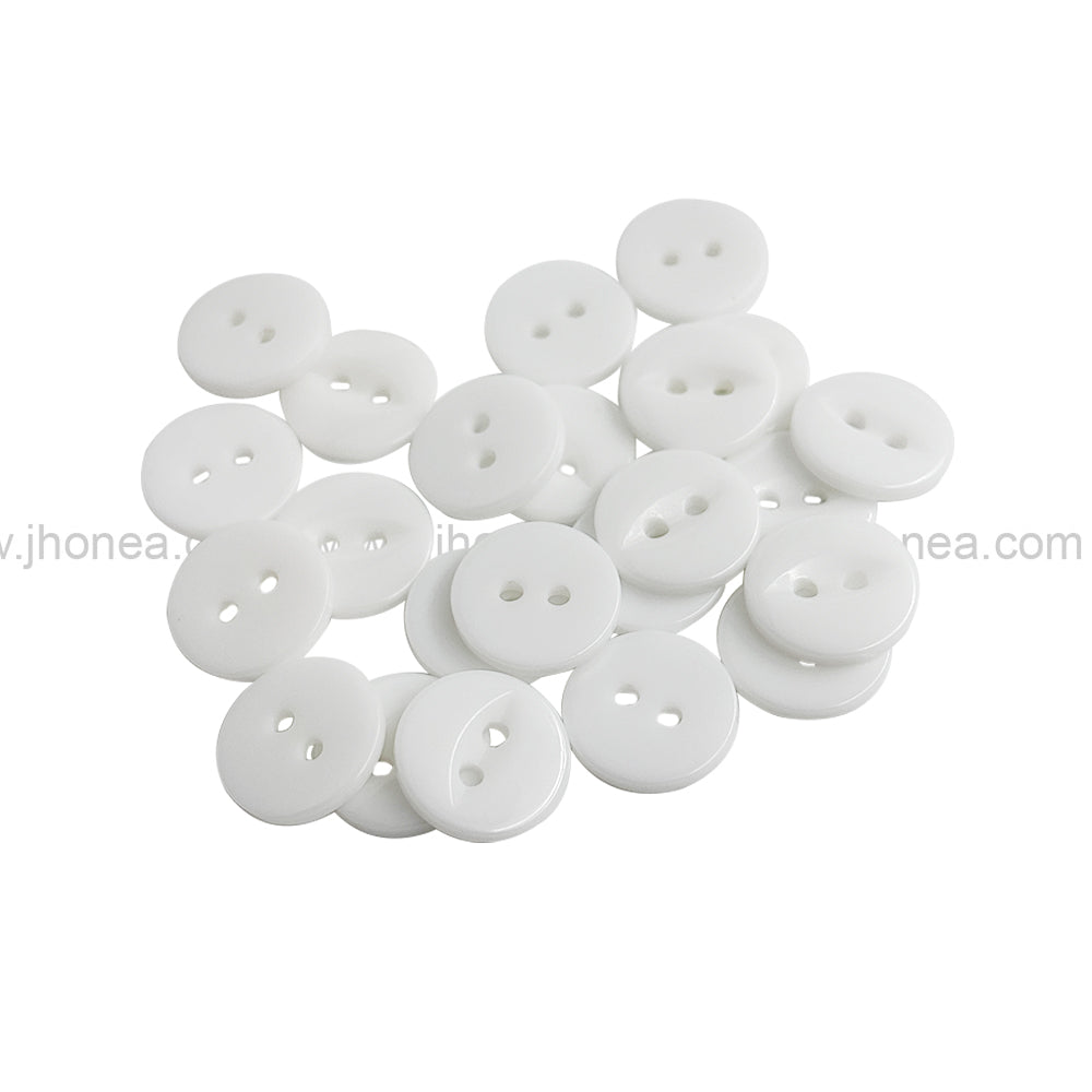 2-Hole Round Shape 12mm(20L) Poly Button