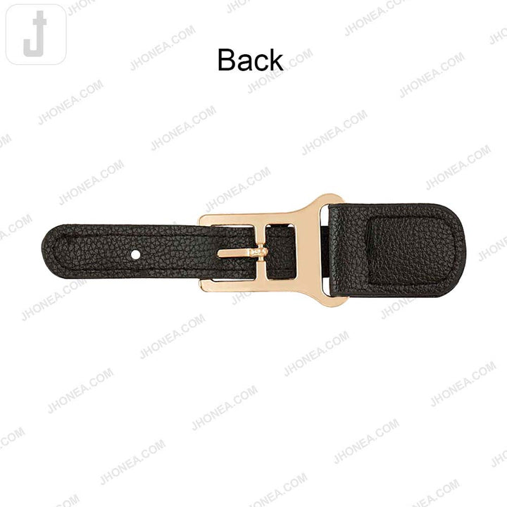 Fashionable Shiny Gold Buckle with Prong PU Belt