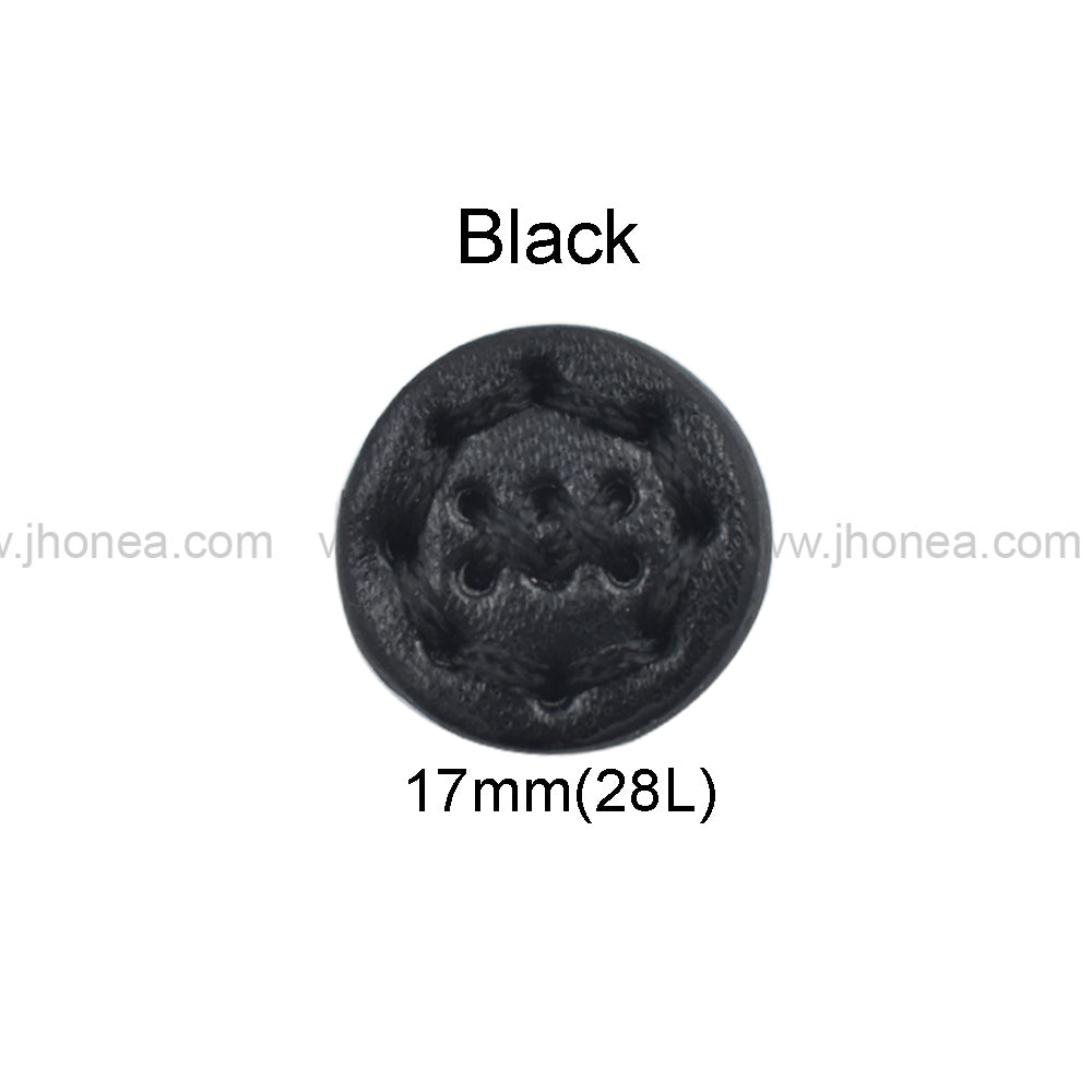 Fancy 17mm(28L) PU Leather Downhole Loop Buttons