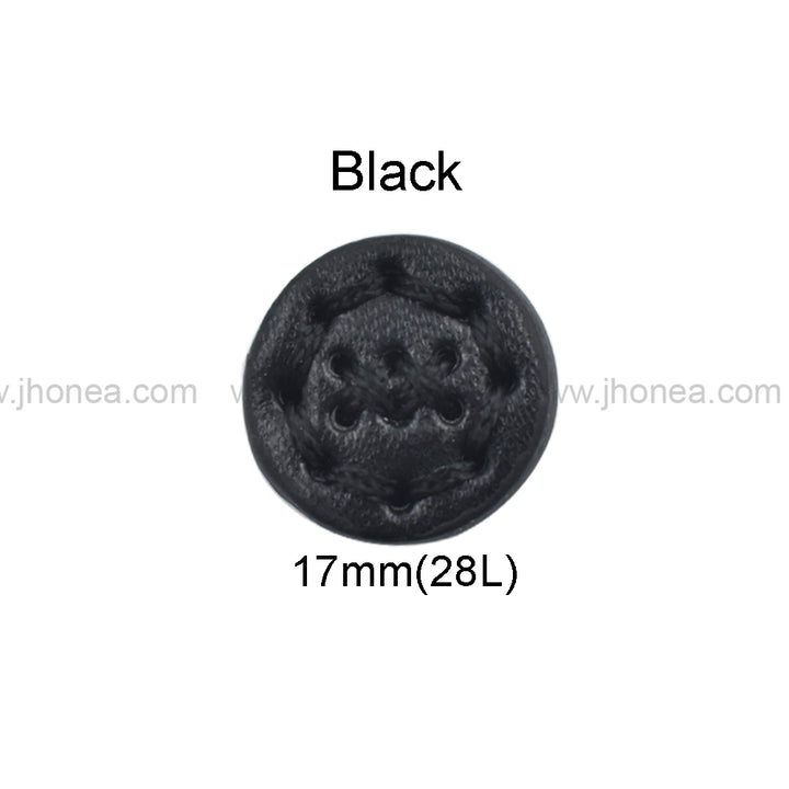 Fancy 17mm(28L) PU Leather Downhole Loop Buttons