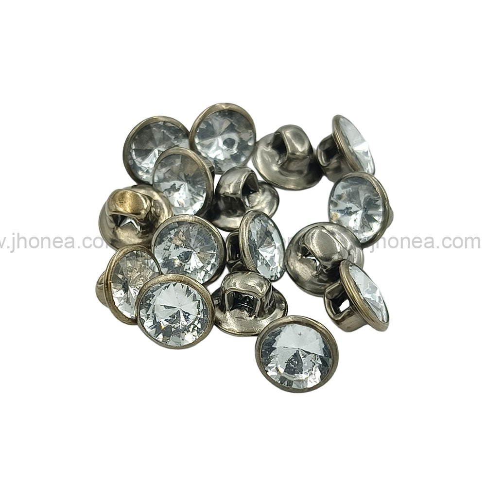 Stylish Gunmetal Diamond Button 8mm for Shirts/Kurtas & Designer Wear