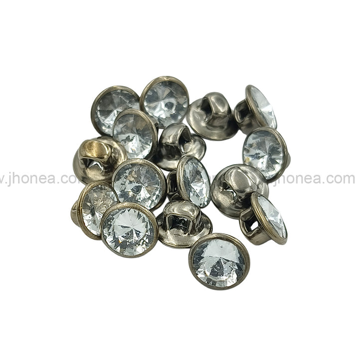 Stylish Gunmetal Diamond Button 8mm for Shirts/Kurtas & Designer Wear