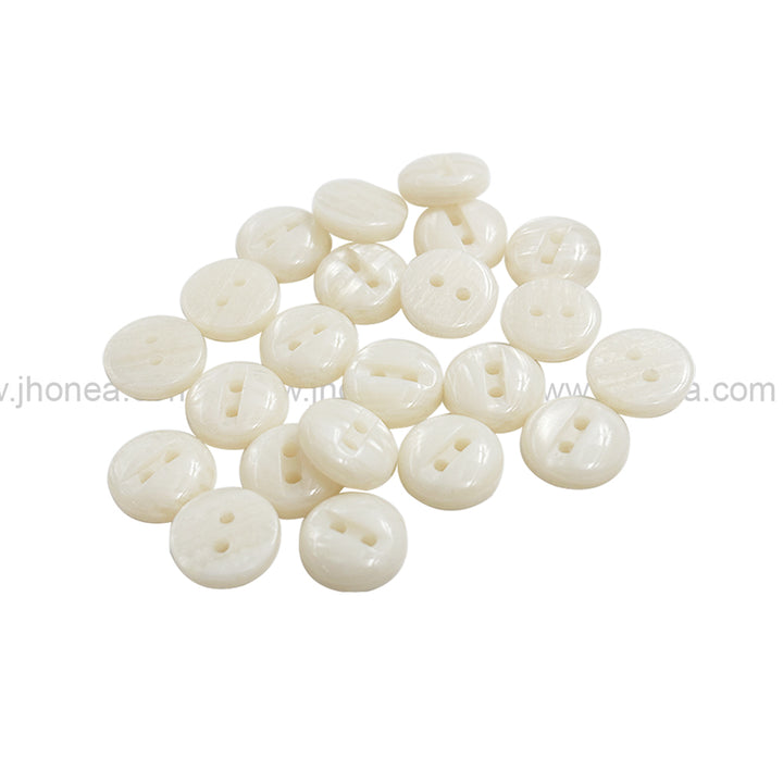 Smooth Pearlescent 2-Hole Poly Buttons for Clothing