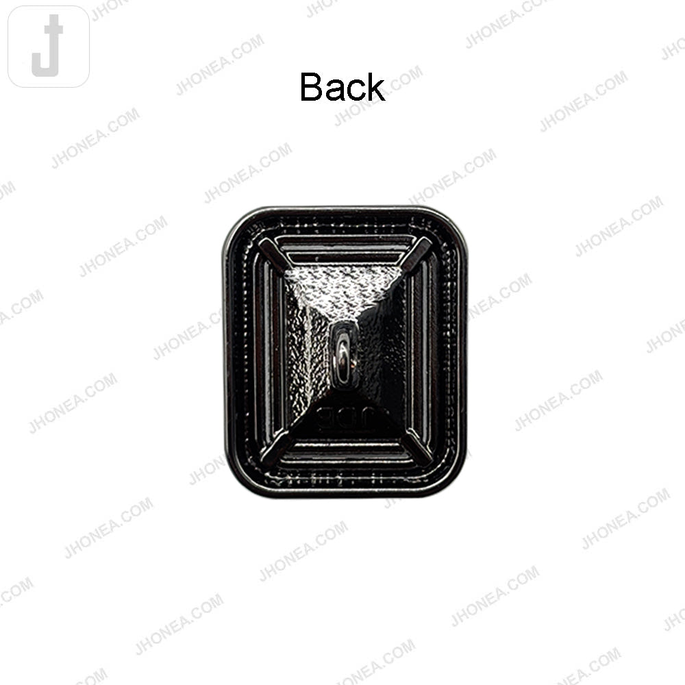 Designer Rectangle Shape Diamond Accent Loop Metal Buttons
