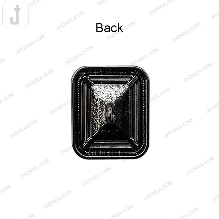 Designer Rectangle Shape Diamond Accent Loop Metal Buttons