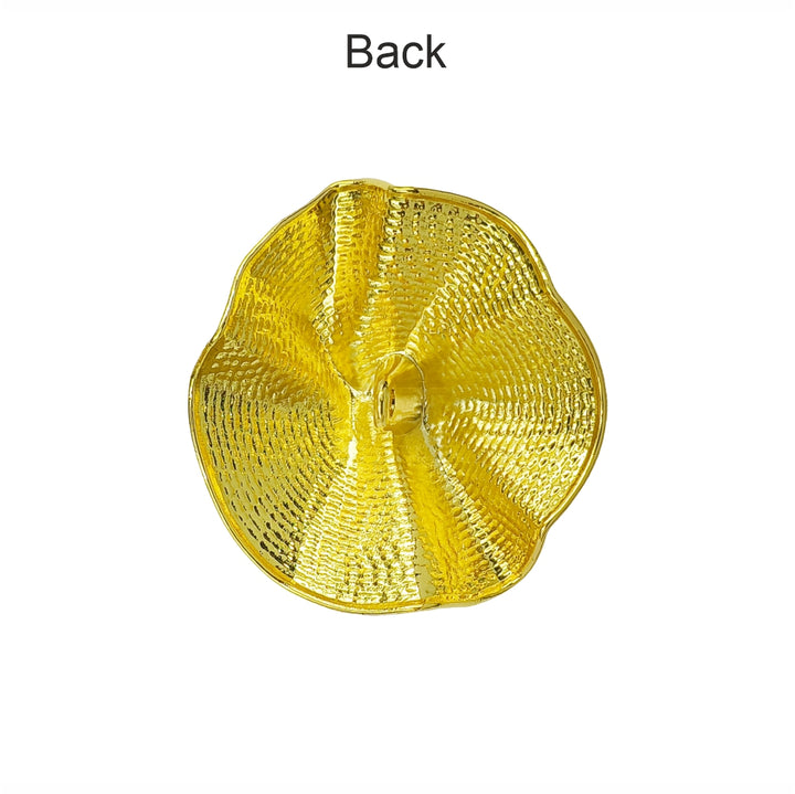 Floral-Inspired Shiny Finish Metal Buttons with Downhole Loop