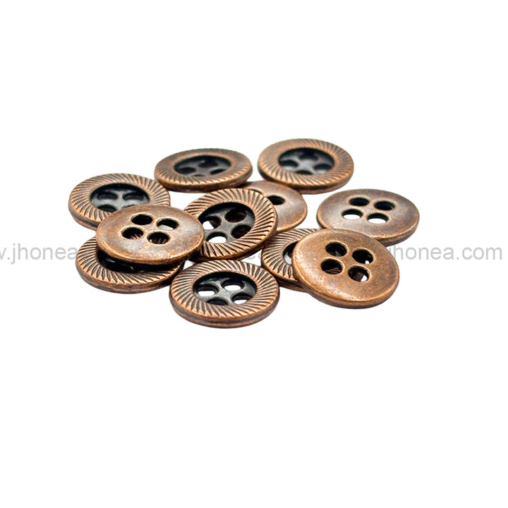 Rounded Rim 4-Hole Shirt/Kurta Metal Buttons