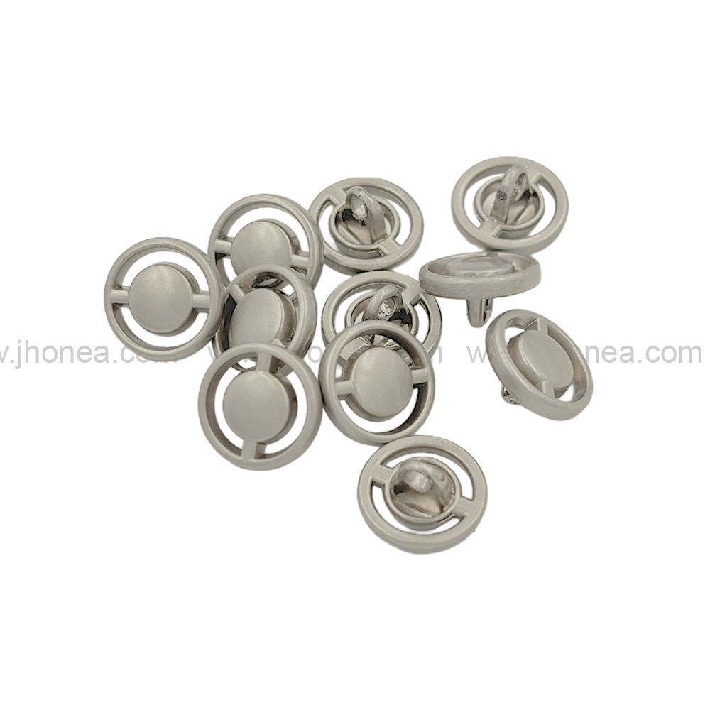 Matte Silver Round Ring Shape Fashionable Shank Button