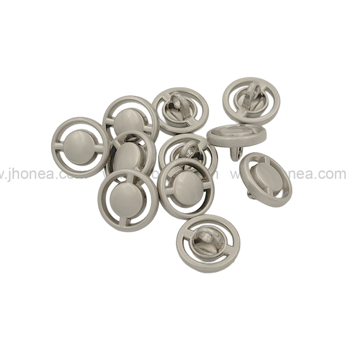 Matte Silver Round Ring Shape Fashionable Shank Button