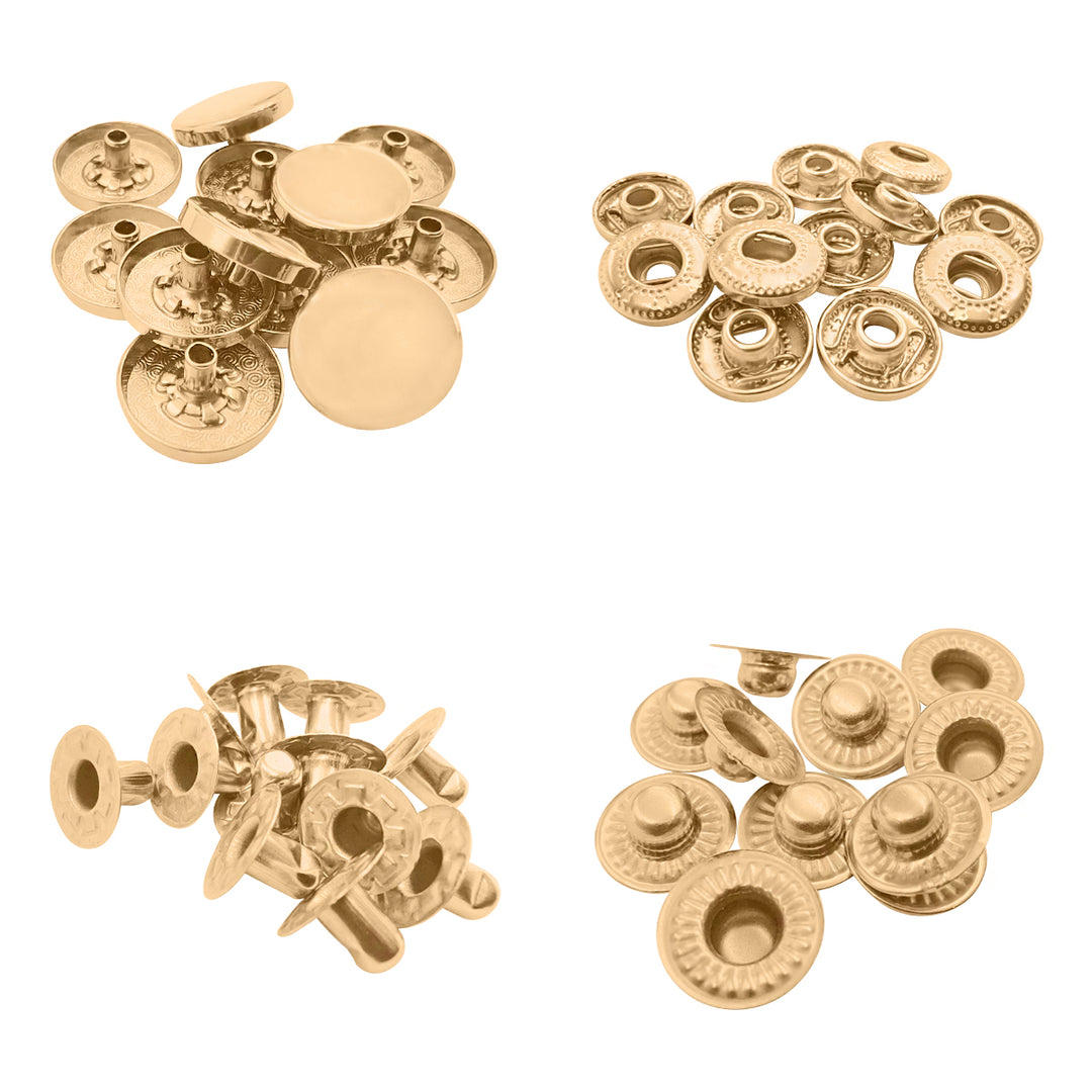 Standard Quality Assorted Metal Snap Buttons 4-Part Snap Fastener Sets