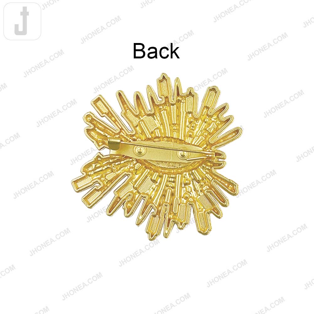 Luxurious Eye Diamond Accent Alloy Pin Brooch in Matte Dark Gold