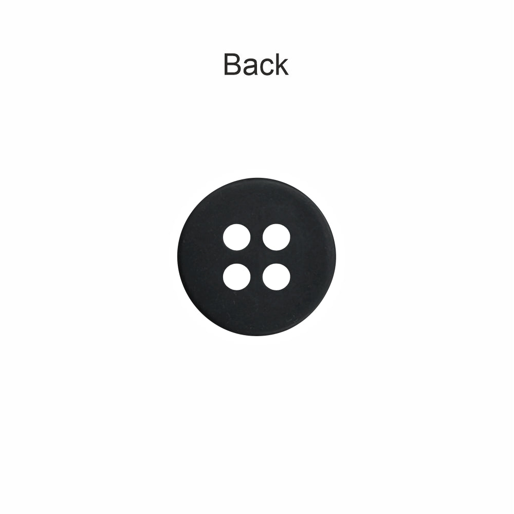 Simple & Classy Matte Black Round Shape 4-Hole Shirt Buttons