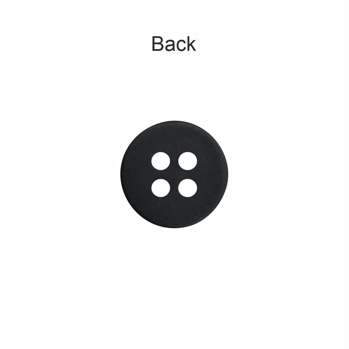 Simple & Classy Matte Black Round Shape 4-Hole Shirt Buttons