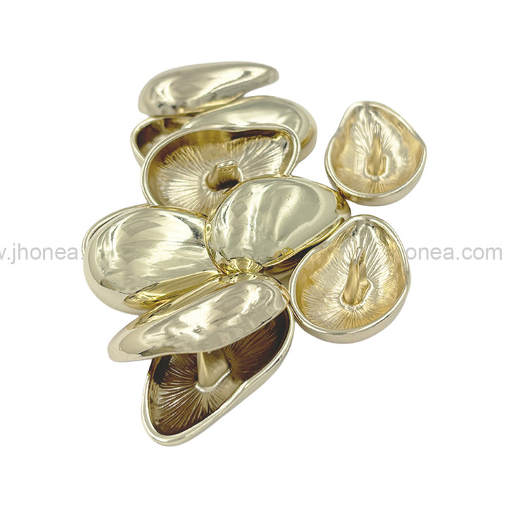 Elegant Smooth Bean-Shaped Shiny Metal Loop Buttons