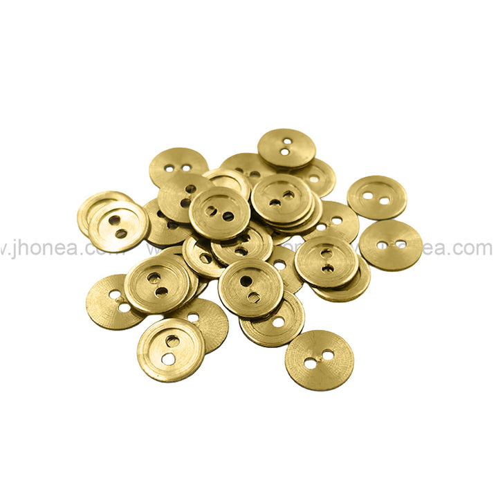 Premium Solid Brass 2-Hole Flat Rim Design Metal Button for Garments