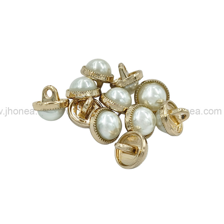 Premium Shiny Gold Round Shape Pearl Button