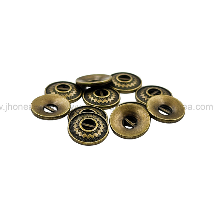 Very Unique Structure Engraved Design Metal Shirt Buttons