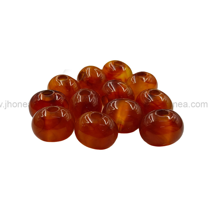Vibrant Amber Color Polyester Beads for DIY Jewelry Accessories