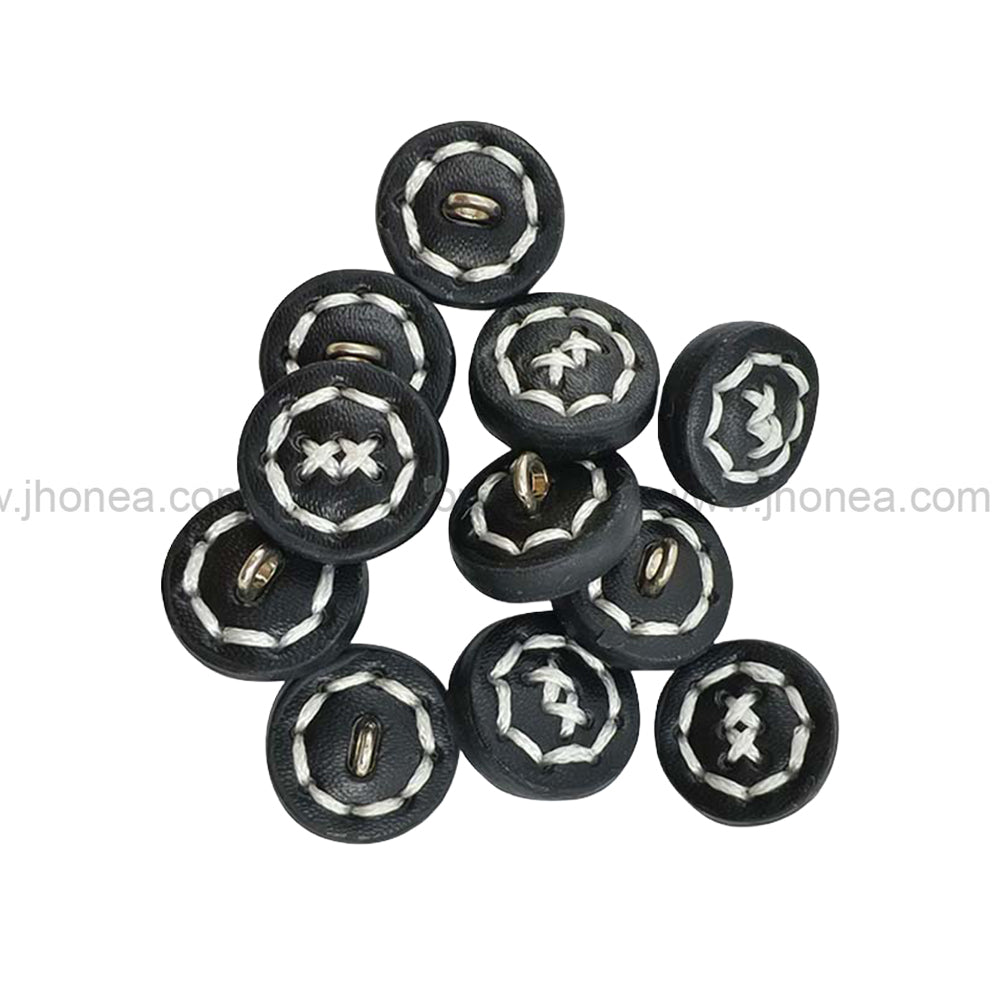 Fancy 17mm(28L) PU Leather Downhole Loop Buttons