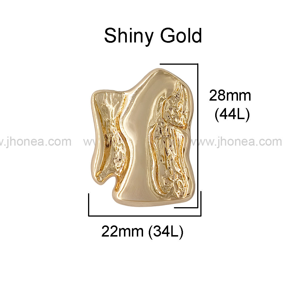 Decorative Abstract Design Shiny Finish Loop Buttons for Garments