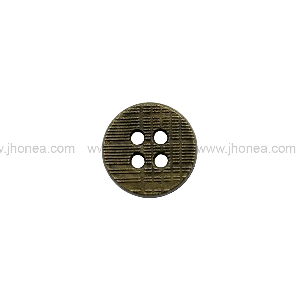 Textured 4-Hole Round Shape Reversible Metal Buttons