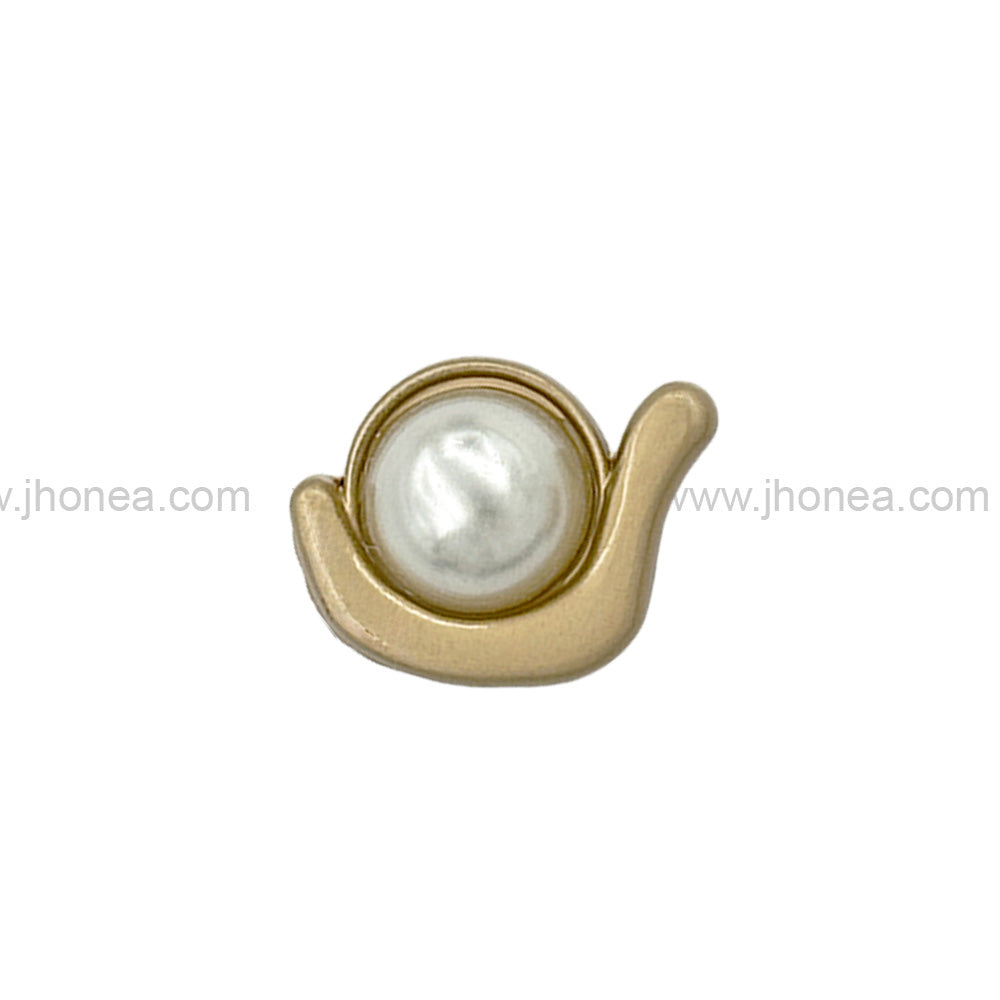 Matte Gold Decorative Pearl Button with Downhole Loop