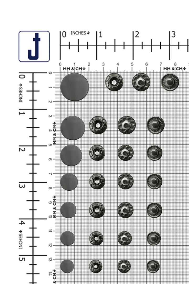 Standard Quality Assorted Metal Snap Buttons 4-Part Snap Fastener Sets