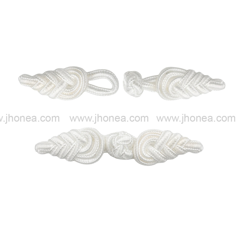 Black/White Ornate Collar Embellishment with Braided Detailing Frog Closure