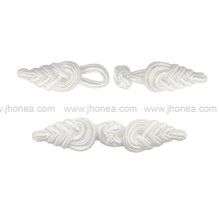Black/White Ornate Collar Embellishment with Braided Detailing Frog Closure