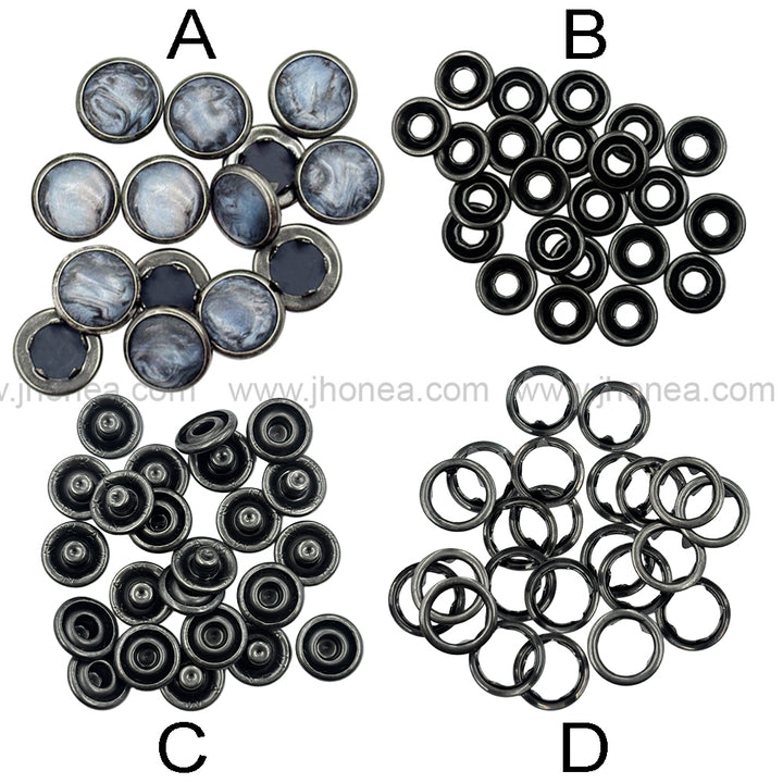 Durable Antique Silver Finish 12mm Prong Snap Button for Denim Clothing