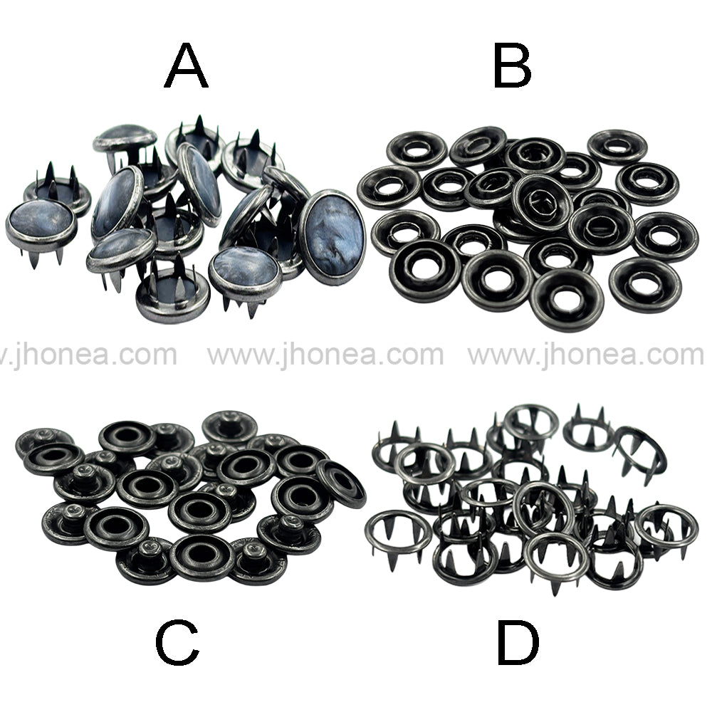 Durable Antique Silver Finish 12mm Prong Snap Button for Denim Clothing