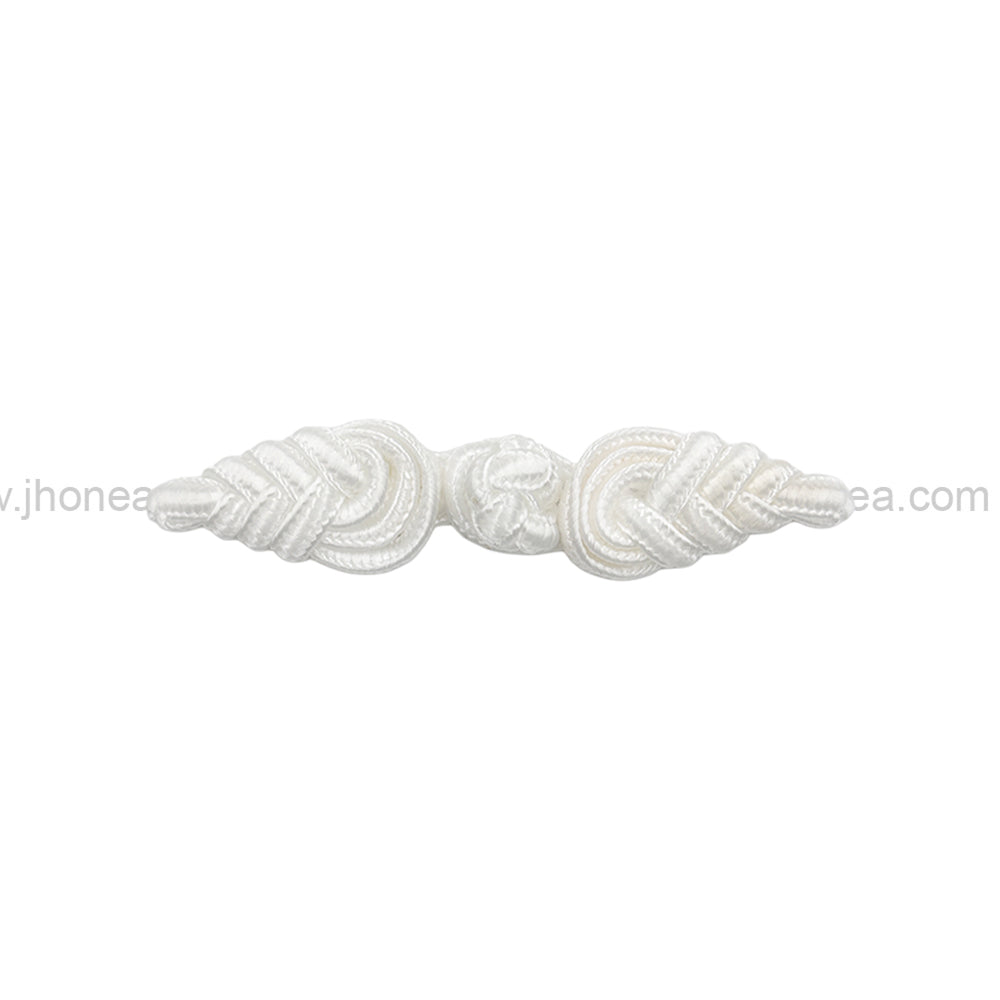 White Ornate Collar Embellishment with Braided Detailing and Frog Closure
