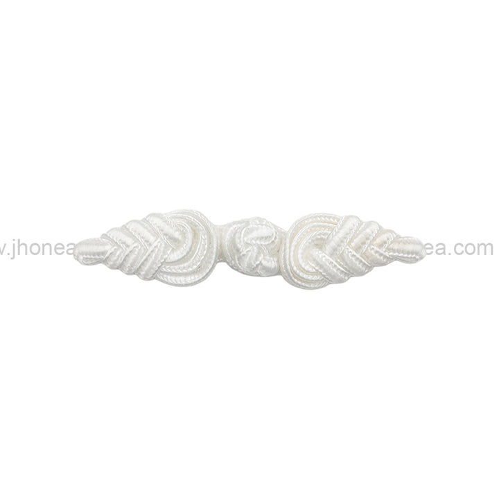 White Ornate Collar Embellishment with Braided Detailing and Frog Closure